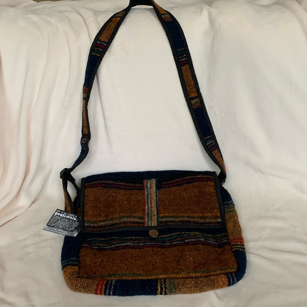 UNIQUE BATIK 100% WOOL HANDMADE IN GUATEMALA MESSENGER CROSSBODY BAG ADJ… - Picture 2 of 16